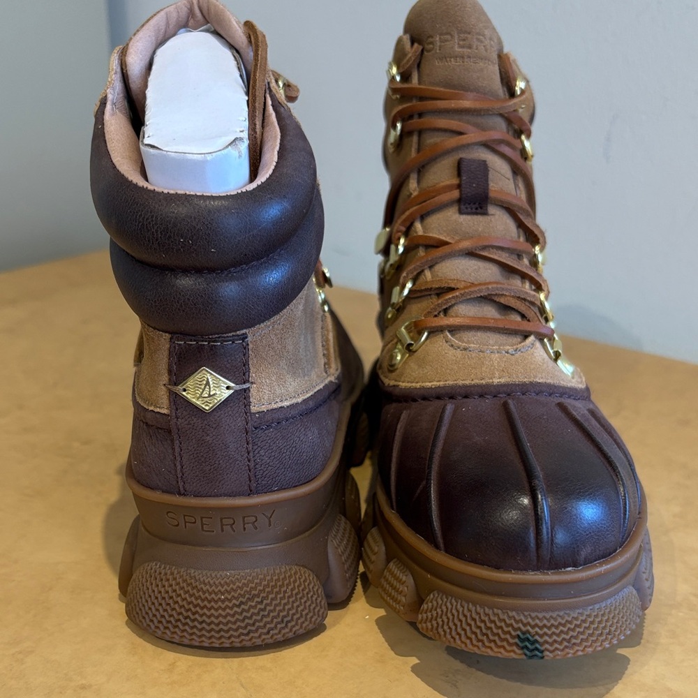 Sperry Two-Tone Brown Chunky Duck Boots - Picture 3 of 4